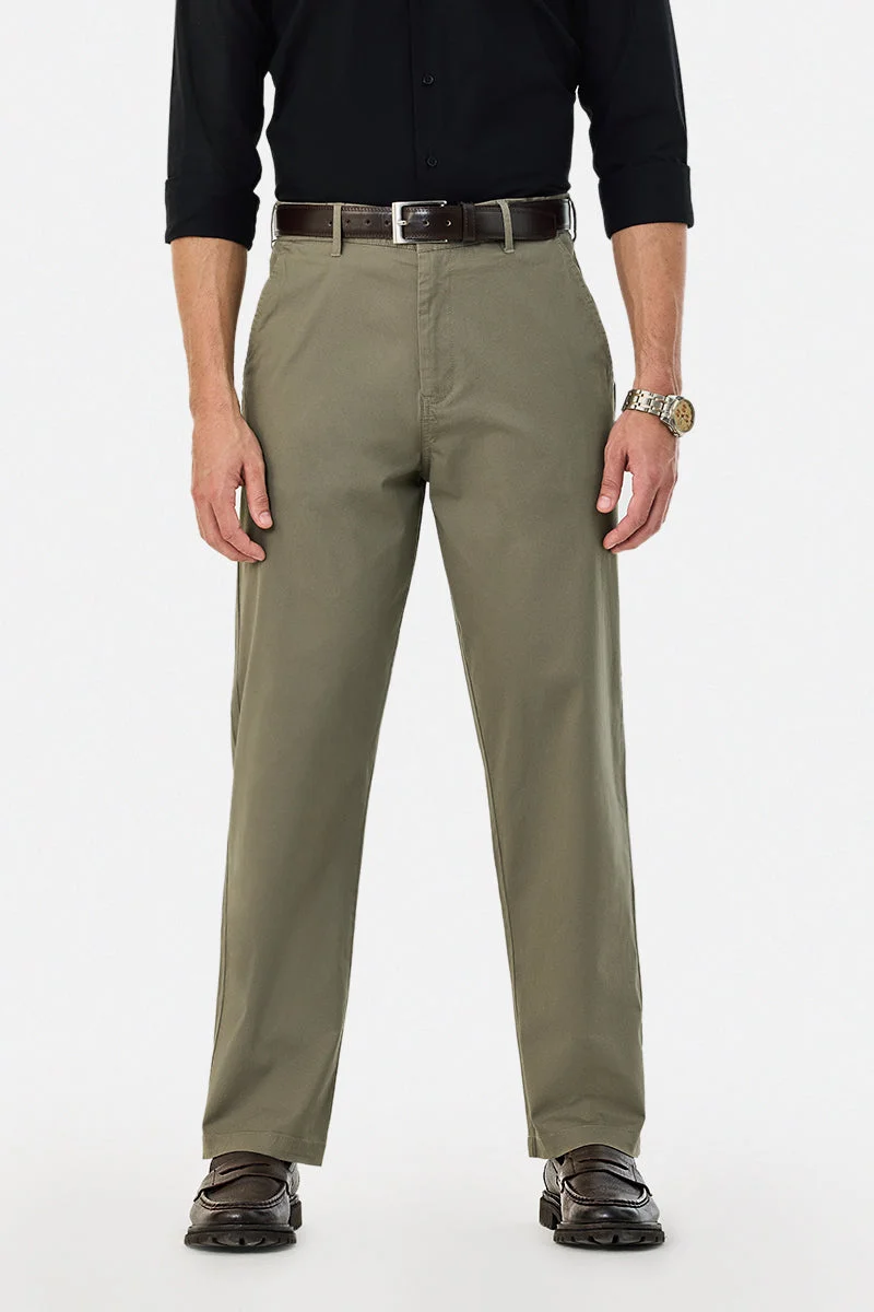Straight Fit Stretch Trousers